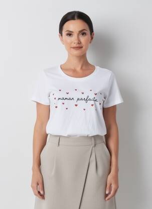 T-marškinys baltas MONSIEUR TSHIRT moteris