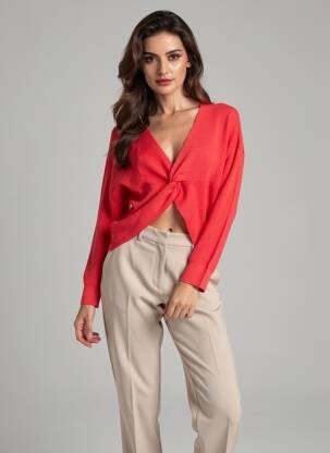 Megztinis raudona MANGO moteris