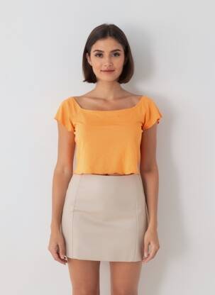 T-marškinys trumpas rankovės trumpas rankovės oranžinė VERO MODA moteris