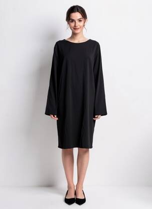 Pusilgių suknelė juodas ASTRID BLACK LABEL moteris