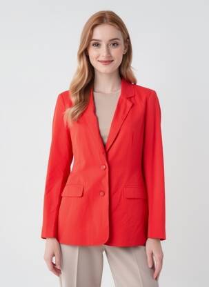 Švarkas kraštas su apykakle raudona VERO MODA moteris