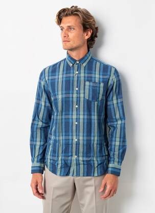 Ilgomis rankovėmis marškinys mėlyna JACK & JONES vyras