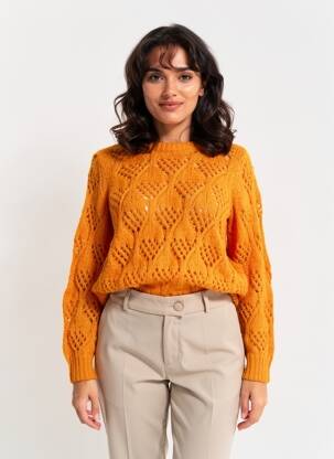Megztinis ilgos rankovės ilgos rankovės oranžinė VERO MODA moteris