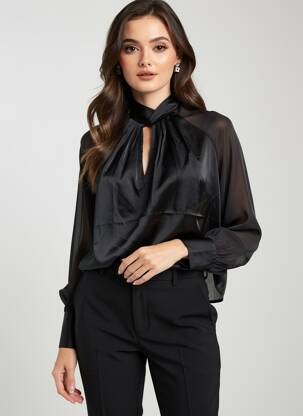 Bluzonai ilgos rankovės ilgos rankovės juodas VERO MODA moteris