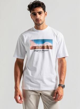 T-marškinys baltas JACK & JONES vyras