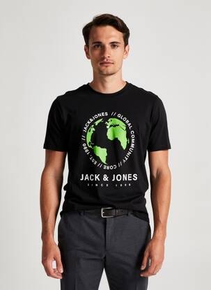 T-marškinys apvalus kaklas juodas JACK & JONES vyras