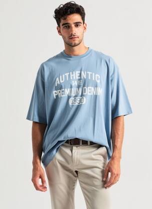 T-marškinys mėlyna JACK & JONES vyras
