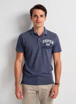 Polo trumpas rankovės trumpas rankovės mėlyna SUPERDRY vyras