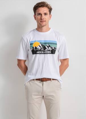 T-marškinys trumpas rankovės trumpas rankovės baltas JACK & JONES vyras