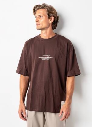 T-marškinys rudas JACK & JONES vyras