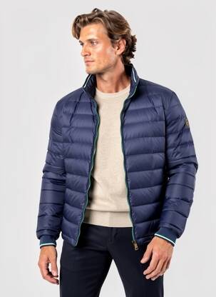 Pūkinė striukė ilgos rankovės be gobtuvų mėlyna RALPH LAUREN vyras