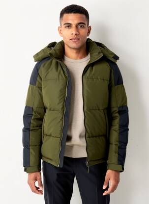 Pūkinė striukė ilgos rankovės su gobtuvu žalias JACK & JONES vyras