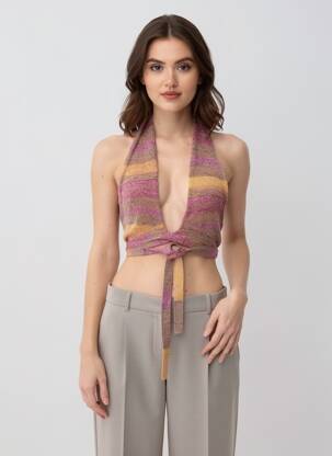 Viršūnė fantazijos raštas be rankų violetinis PULL & BEAR moteris