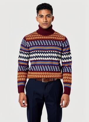 Megztinis su aukštu kaklu tamprumas ilgos rankovės raudona SCOTCH & SODA vyras
