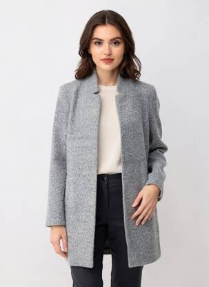 Ilgas paltas centrinė iškirptė be gobtuvų pilka VERO MODA moteris