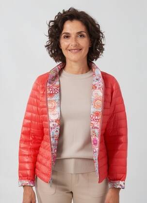 Pūkinė striukė ilgos rankovės be gobtuvų oranžinė BARBARA LEBEK moteris