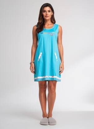 Naktinis marškinys be rankų mėlyna ROSE POMME moteris