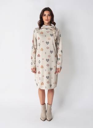 Pusilgių suknelė fantazijos raštas ilgos rankovės bežinis RAGWEAR moteris