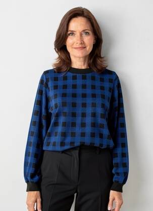 Megztinis apatinė dalis siaura ilgos rankovės mėlyna MADEMOISELLE YEYE moteris