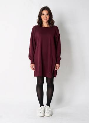 Megztinė suknelė tiesi kirpimas ilgos rankovės violetinis SALSA moteris