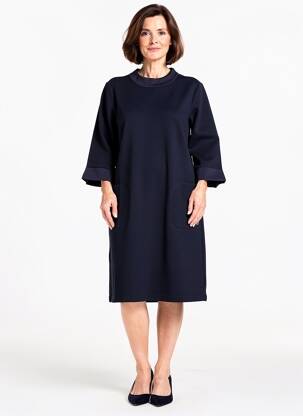 Pusilgių suknelė 3/4 rankovės 3/4 rankovės mėlyna BARBARA LEBEK moteris