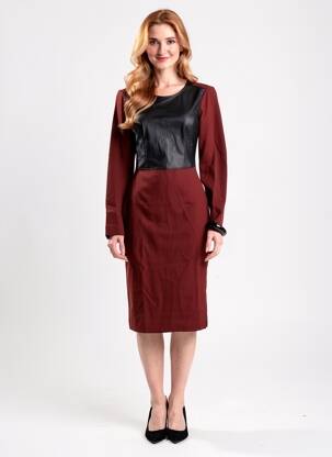 Pusilgių suknelė ilgos rankovės ilgos rankovės raudona BCBGMAXAZRIA moteris