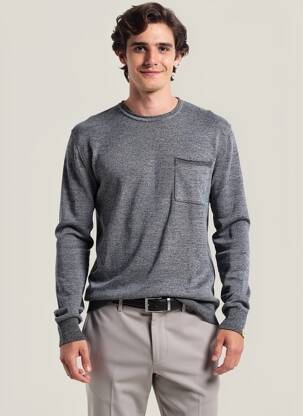 Megztinis chinamas audinys ilgos rankovės pilka SCOTCH & SODA vyras
