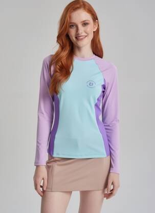 T-marškinys ilgos rankovės ilgos rankovės violetinis ALTO GIRO moteris
