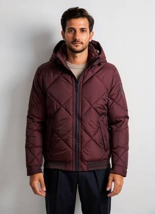 Pūkinė striukė ilgos rankovės su gobtuvu violetinis S4 JACKETS vyras