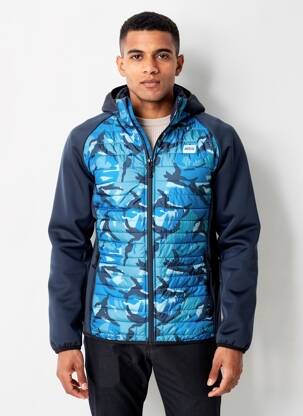 Pūkinė striukė ilgos rankovės su gobtuvu mėlyna JACK & JONES vyras
