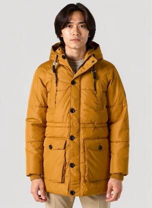 Pūkinė striukė ilgos rankovės su gobtuvu oranžinė JACK & JONES vyras