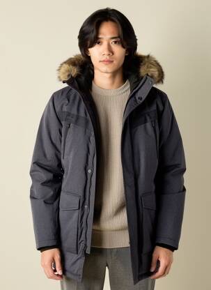 Parka vidinė apdaila su satiniu pamušalu su gobtuvu mėlyna JACK & JONES vyras
