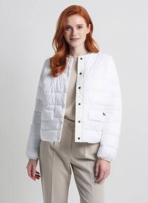 Pūkinė striukė ilgos rankovės be gobtuvų baltas OOF WEAR moteris