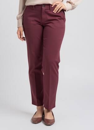 Chino kelnė uždarymas su užtrauktuku po mygtuku uždengimu normala dydis raudona TRUSSARDI JEANS moteris