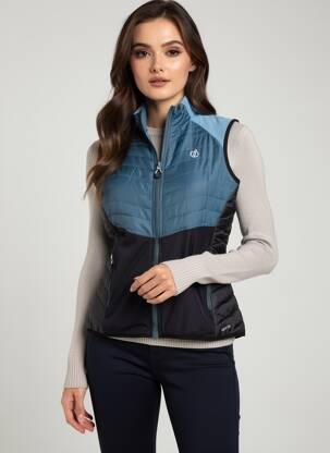 Pūkinė striukė kišenės be gobtuvų mėlyna DAREL BLUE moteris
