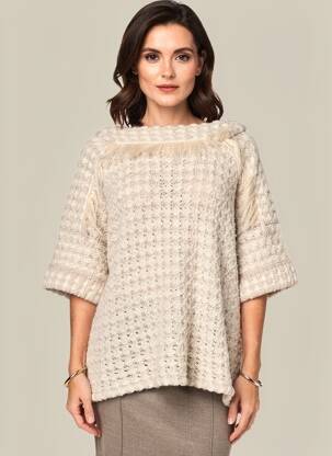 Megztinis apvalus kaklas 3/4 rankovės bežinis TRICOT CHIC moteris