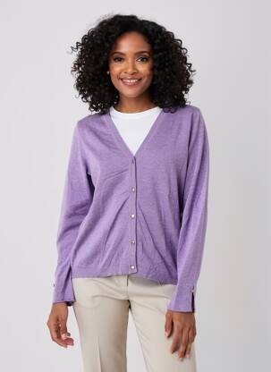 Ilgų rankovių liemenė centrinė iškirptė violetinis CREAM moteris