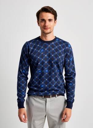 Megztinis bordo kraštų apdaila ilgos rankovės mėlyna SCOTCH & SODA vyras