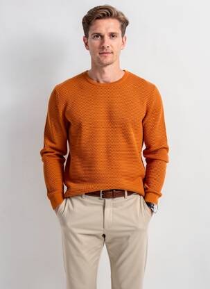 Megztinis apvalus kaklas ilgos rankovės oranžinė KNOWLEDGE COTTON APPAREL vyras