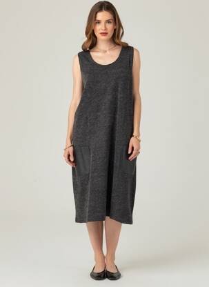 Pusilgių suknelė be rankų be rankų pilka DRESS ADDICT moteris