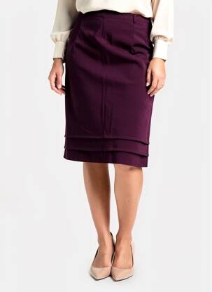 Pusilgis sijonas tiesi kirpimas violetinis BEVERLY moteris