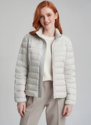 Pūkinė striukė ilgos rankovės be gobtuvų pilka TRUSSARDI JEANS moteris