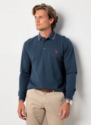 Polo ilgos rankovės ilgos rankovės mėlyna U.S. POLO ASSN vyras