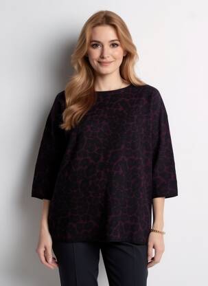Megztinis centrinė iškirptė 3/4 rankovės violetinis GERARD DAREL moteris