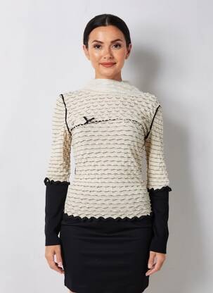 Megztinis centrinė iškirptė ilgos rankovės bežinis TRICOT CHIC moteris