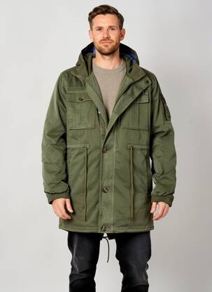 Parka ilgos rankovės su gobtuvu žalias PIONEER vyras