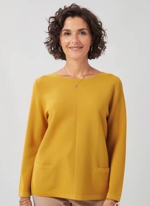 Megztinis centrinė iškirptė ilgos rankovės geltona GERRY WEBER moteris