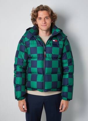 Pūkinė striukė ilgos rankovės su gobtuvu žalias TOMMY HILFIGER vyras