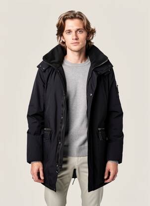 Parka vidinė apdaila su satiniu pamušalu su gobtuvu juodas LEE COOPER vyras