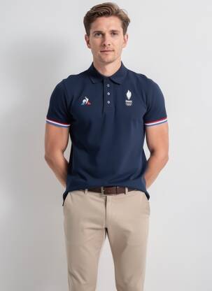 Polo sietspausdinimas trumpas rankovės mėlyna LE COQ SPORTIF vyras